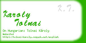 karoly tolnai business card